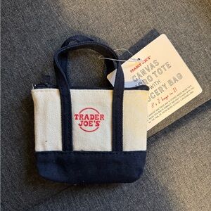 Trader Joe's Black and Cream Canvas Tote Bag